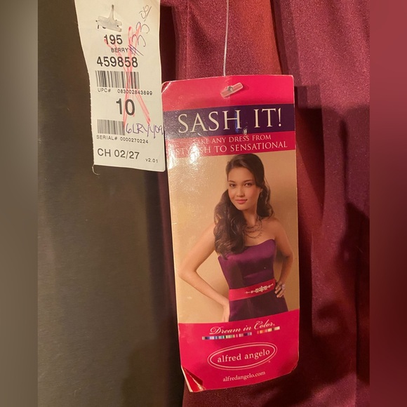 ALFRED ANGELO 7054 One Shoulder Berry Purple Satin Bridesmaid Dress 10 NEW ⭐️⭐️ - Picture 5 of 8